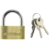 Basetech - 1363029 Vorhängeschloss 49 mm verschieden schließend Goldgelb Schlüsselschloss von Basetech
