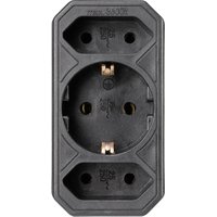 1595908 1 Stück Steckdosen-Verteiler Schwarz - Basetech 1595908 1 Stück Steckdosen-Verteiler Schwarz - Basetech von Basetech