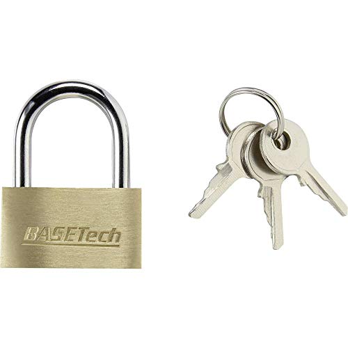 Basetech 1363031 Vorhaengeschloss 29.8mm verschieden schließend Goldgelb Schluesselschloss, 3 Stück von Basetech