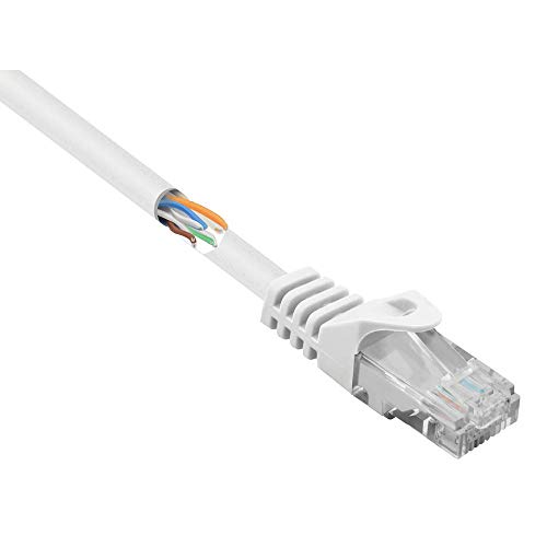 Basetech BT-2272260 RJ45 Netzwerkkabel, Patchkabel CAT 5e U/UTP 10.00 m Weiß mit Rastnasenschutz 1 St. von Basetech