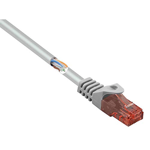 Basetech BT-2272276 RJ45 Netzwerkkabel, Patchkabel CAT 6 U/UTP 3.00 m Grau mit Rastnasenschutz, Halogenfrei 1 St. von Basetech