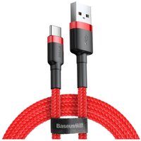 Basetech - Baseus Cafule Cable durabel Kabel mit Nylon geflochtenes Ladekabel usb / usb-c QC3.0 3A 0,5M rot (CATKLF-A09) von Basetech