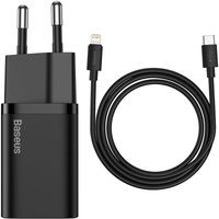 Basetech - Baseus Super Si 1C Schnellladegerät usb Typ c 20W Power Delivery + USB-Kabel Typ c - iPhone 1m schwarz (TZCCSUP-B01) von Basetech