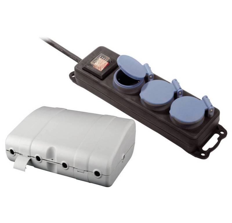 Basetech Gartensteckdose Safebox 6fach + Steckdosenleiste 2980725 von Basetech
