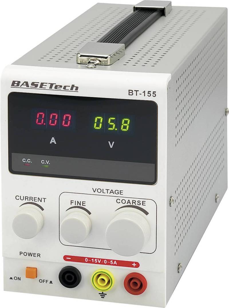 Basetech Labornetzgerät Labornetzteil Netzteil Bt 155   0   15 V/Dc 75 W B-Ware von Basetech