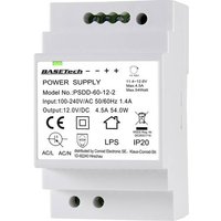 Basetech PSDD-60-12-2 Hutschienen-Netzteil (DIN-Rail) 12V 4.5A 54W Anzahl Ausgänge:2 x Inhalt 1St. von Basetech