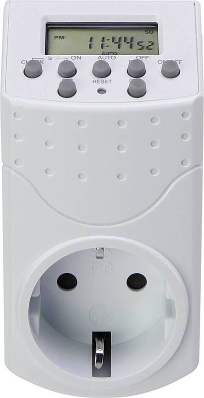 Basetech Steckdosen-Zeitschaltuhr digital Wochenprogramm 1800 W IP20 5 STÜCK von Basetech
