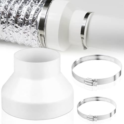 Abluftschlauch Adapter 150 mm auf 100 mm, Klimaanlage Schlauch Adapter, Rohrverbinder für Klimageräte, Abluftschlauch Reduzierstück, für Lüftung Ventilation Lüftungssysteme ABS Reduktion Rohr von Basetousual