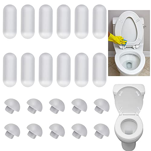 Basetousual Wc Sitz Ersatzteile, 24 Stück Wc Sitz Puffer, WC Sitz Puffer Stoßstangen, Geeignet für Badezimmer WC-Sitzkissen Anti-Lärm-Pufferset von Basetousual