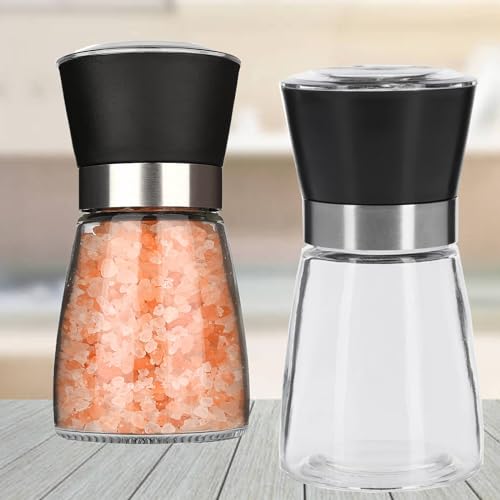 Salz Und Pfeffermühle, Gewürzmühle,pfeffermühle Keramikmahlwerk, Pfeffermühlenset Aus Glas, Auch Als Chilimühle Für Verschiedene Gewürze von Basetousual