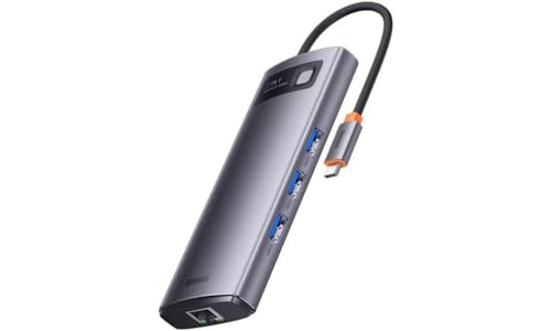 Baseus 7-in-1 Metal Gleam Series, USB-C auf 3 x USB 3.0 + 2 x HDMI + USB-C PD + Ethernet RJ45 von Baseus