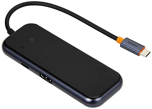 Baseus AcmeJoy 5-in-1 serieller Hub USB-C zu 2 x USB 3.0 + USB 2.0 + USB-C PD + HDMI (Dunkelgrau) von Baseus
