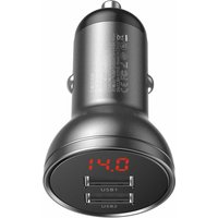 Baseus Autoladegerät 2x USB 4.8A 24W mit LCD grau (CCBX-0G) von Baseus
