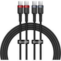 Baseus Cafule USB-C / USB-C-Kabel 100W 1 m - rot-schwarz und schwarz-grau (2 Stk.) von Baseus