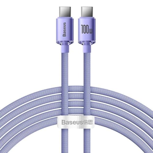 Baseus Crystal Shine Schnellladedatenkabel Typ-C auf Typ-C 100W 2m Quick Charge - Lila von Baseus