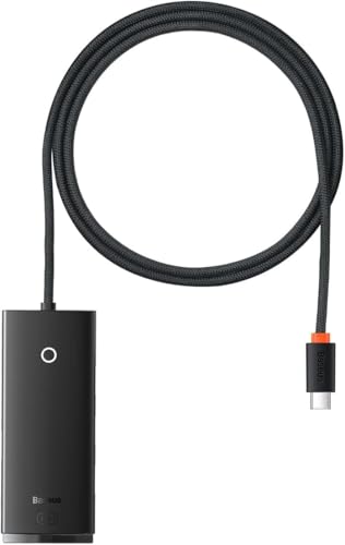 Baseus HUB Lite Series 4-in-1 USB-C auf 4xUSB 3.0 + 1x Type-C 15W mit 1m Kabel schwarz (WKQX030401) von Baseus