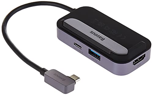 Baseus HUB for Smartphones and Tablets PadJoy 6-in-1 (USB 3.0, HDMI 2.0 4K 30Hz, Type-C Female 100W, SD/TF Reader, 3.5 mm Jack Socket) with Type-C Output, Gray (WKWJ000113) von Baseus