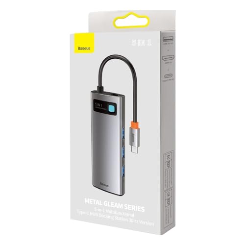 Baseus HUB Metal Glam Series 5-in-1 (3xUSB-A 3.0, Type-C Male, Type-C Female, HDMI-A), Gray EU (WKWG020013) Baseus HUB Metal Glam Series 5-in-1 (3xUSB-A 3.0, Type-C Male, Type-C Female, HDMI-A), Gray EU (WKWG020013) von Baseus