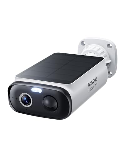 Baseus Security S1 Lite Solocam Überwachungskamera Aussen Solar Akku WLAN, IP67 Wetterfest, Kamera Überwachung Kabellos Außen 2K 135°, Farbnachtvision, Keine Gebühren, Kompatibel mit Alexa & Google von Baseus
