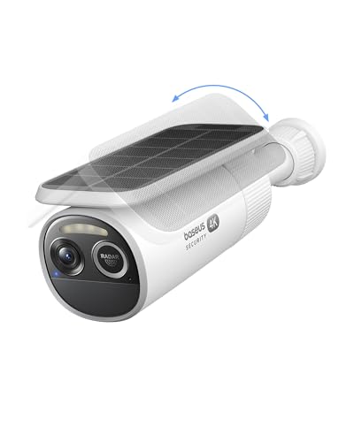 Baseus Security S2 4K Überwachungskamera Aussen Solar [KI-Gesichtserkennung], IP67 Kamera Überwachung Kabellos Außen Akku WLAN, 145° Farbnachtvision, Keine Gebühren, Kompatibel mit Alexa & Google von Baseus