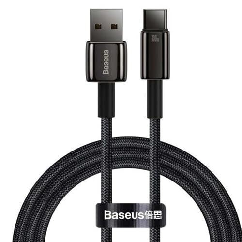 Baseus Tungsten Gold Schnelllade-Datenkabel, USB auf Typ-C, 100 W, 2 m, Schwarz von Baseus