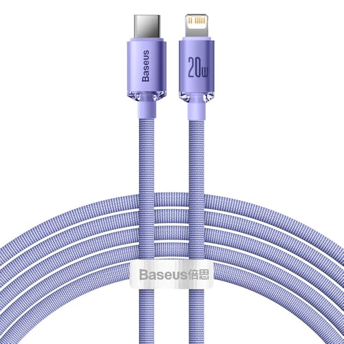 Baseus Crystal Shine Series - USB-C auf Lightning Kabel für Apple iPhone, Power Delivery 20W, 2m, Lila von Baseus