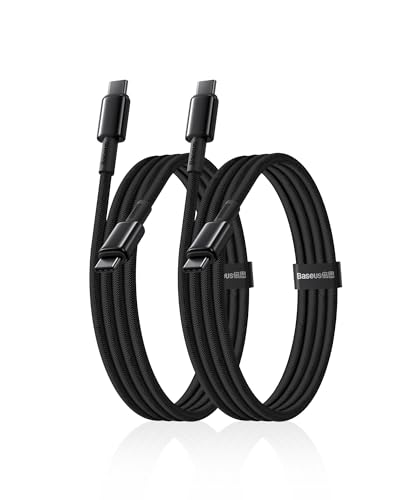 Baseus USB C auf USB C Kabel, 100W [1m+1m] Typ C Schnellladekabel PD 5A QC 4.0 Ladekabel USB C Aufladekabel für iPhone 16 15 14 13 12 Pro, Samsung Galaxy S25 S24 S23 S22 S21 Ultra, MacBook, iPad Pro von Baseus