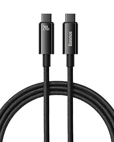 Baseus USB C Kabel 240W 2m, PD Schnellladekabel USB C auf USB C Kabel, Zinklegierung Typ C Ladekabel für MacBook Pro 2020 iPad Air Dell HP Samsung Galaxy S22 S21 S20, Steam Deck von Baseus