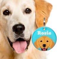 Golden Retriever Hund Namensschild Acrylfarbenes Rassenschild von BashtagsOfficial