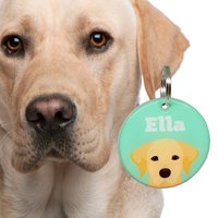 Hellbraun Labrador Retriever Hund Namensschild Langlebige Acryl Haustier-Id von BashtagsOfficial