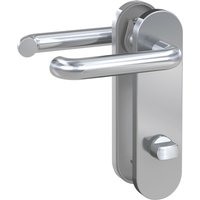 Kurzschild-Drücker-Garnitur - ZB 3800 - Edelstahl - Lochung: WC - links von Basi