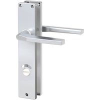 Langschild-Drücker-Garnitur - ZB 4100 - Alu F1 - eckig - Lochung: WC von Basi