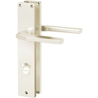 Langschild-Drücker-Garnitur - ZB 4100 - Alu F2 - eckig - Lochung: WC von Basi
