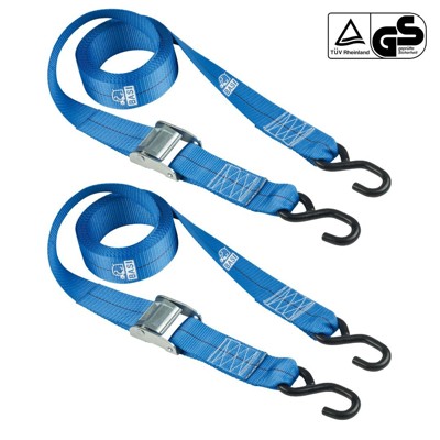 BASI - Spanngurt 2er Set - SG 307 - Blau - mit Klemmschloss und S-Haken - TÜV geprüft - Zurrkraft 125 kg - 0004-0307 BASI - Spanngurt 2er Set - SG 307 - Blau - mit Klemmschloss und S-Haken - TÜV geprüft - Zurrkraft 125 kg - 0004-0307 von Basi