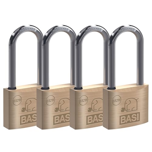BASI | Vorhangschloss 4er Set | hoher Bügel 40 mm | Wasserstopp | gleichschließend | massives Messing-Gehäuse | gehärteter Stahlbügel | sicheres Vorhängeschloss | 4 Stück BASI | Vorhangschloss 4er Set | hoher Bügel 40 mm | Wasserstopp | gleichschließend | massives Messing-Gehäuse | gehärteter Stahlbügel | sicheres Vorhängeschloss | 4 Stück von BASI