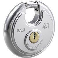 Basi 6100-7001-703 Vorhängeschloss 70mm gleichschließend 703 Silber Schlüsselschloss von Basi