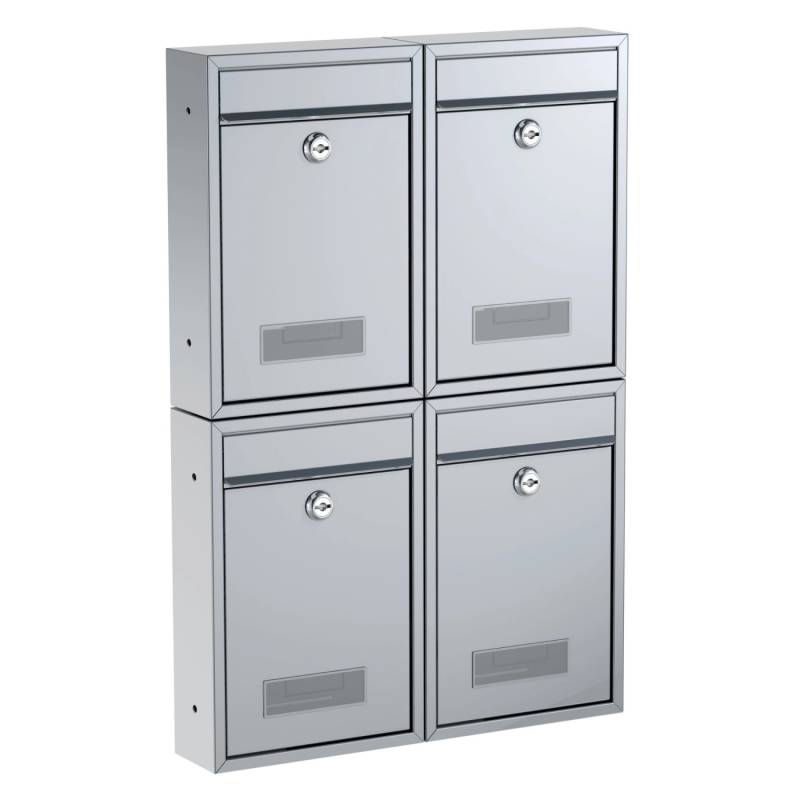 Basi - Briefkasten - SET - 4x BK 100M - Matt Silber - 4x2170-1308 Basi - Briefkasten - SET - 4x BK 100M - Matt Silber - 4x2170-1308 von Basi