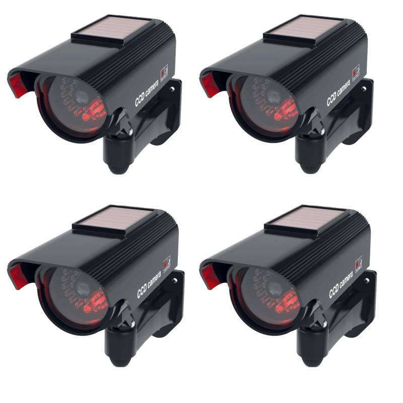 Basi - CCD Solar Kamera-Attrappe - KA 311 - Schwarz - Solarbetrieben - IP 23 Geprüft - 4 Stück - 4X1000-0311 von Basi
