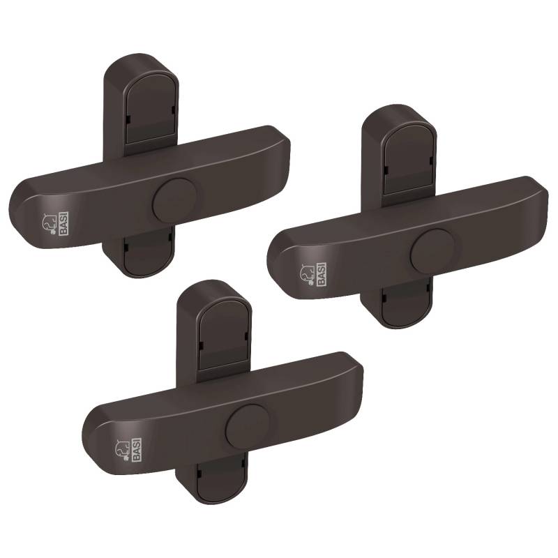 Basi - Fenster- und Fenstertürenzusatzsicherung - SET - 3x FS 500 - Braun - Doppelflügelig - 3x1100-0061 von Basi