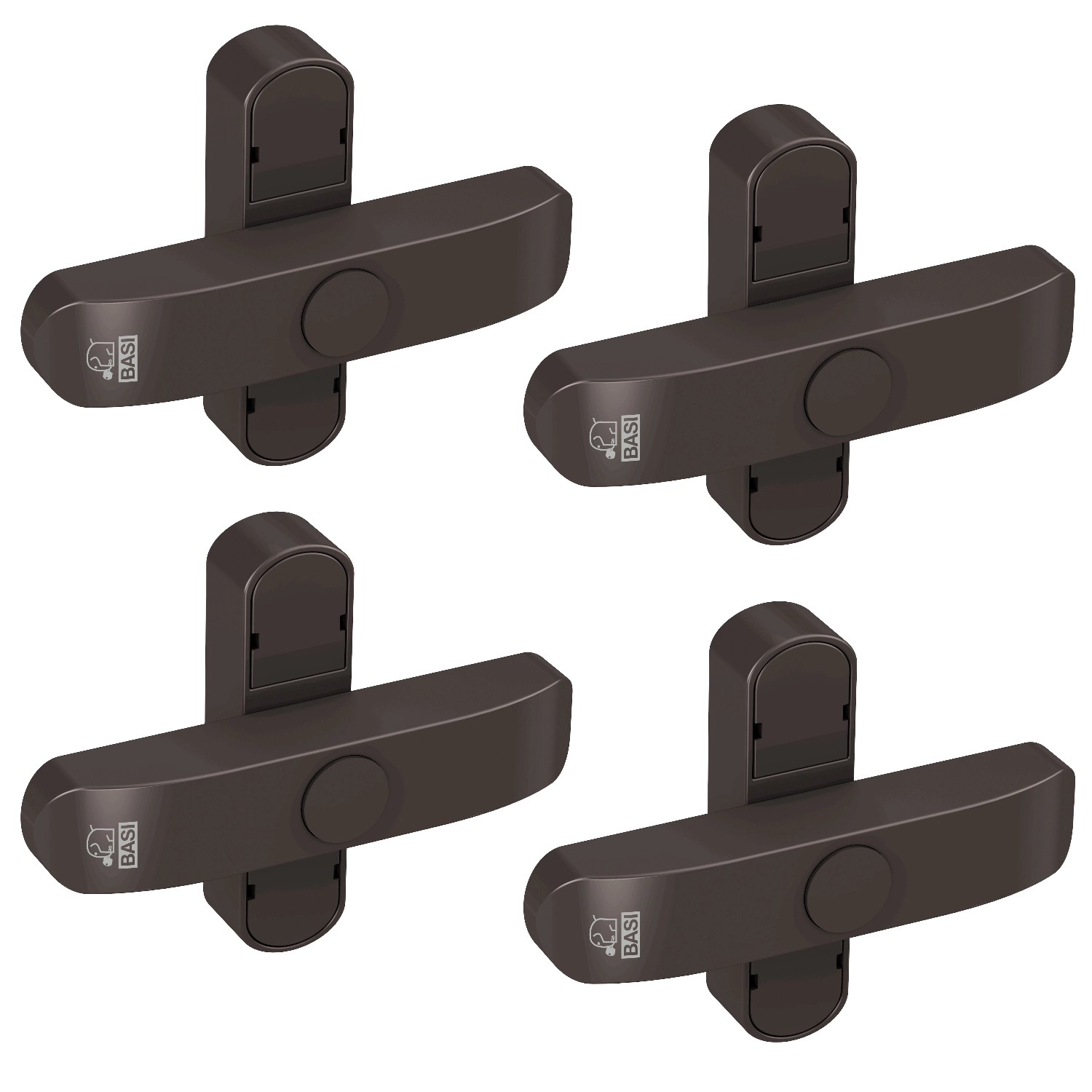 Basi - Fenster- und Fenstertürenzusatzsicherung - SET - 4x FS 500 - Braun - Doppelflügelig - 4x1100-0061 von Basi