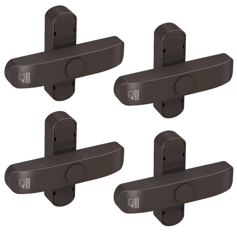 Basi - Fenster- und Fenstertürenzusatzsicherung - SET - 4x FS 500 - Braun - Doppelflügelig - 4x1100-0061 von Basi