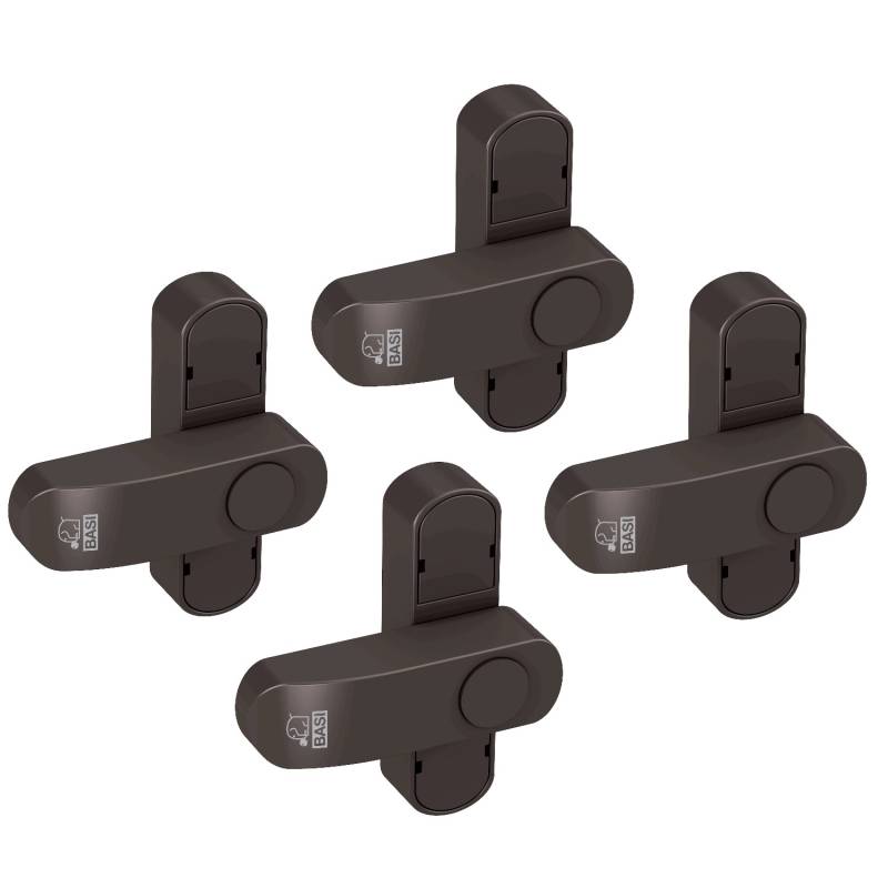 Basi - Fenster- und Fenstertürenzusatzsicherung - SET - 4x FS 500 - Braun - Einflügelig - 4x1100-0051 von Basi