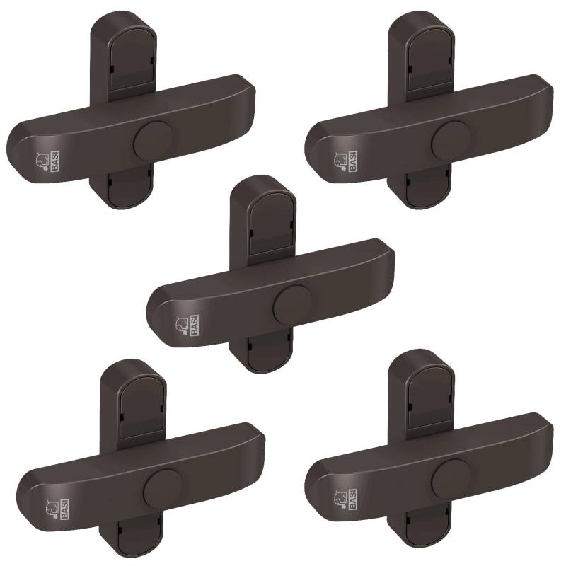 Basi - Fenster- und Fenstertürenzusatzsicherung - SET - 5x FS 500 - Braun - Doppelflügelig - 5x1100-0061 von Basi