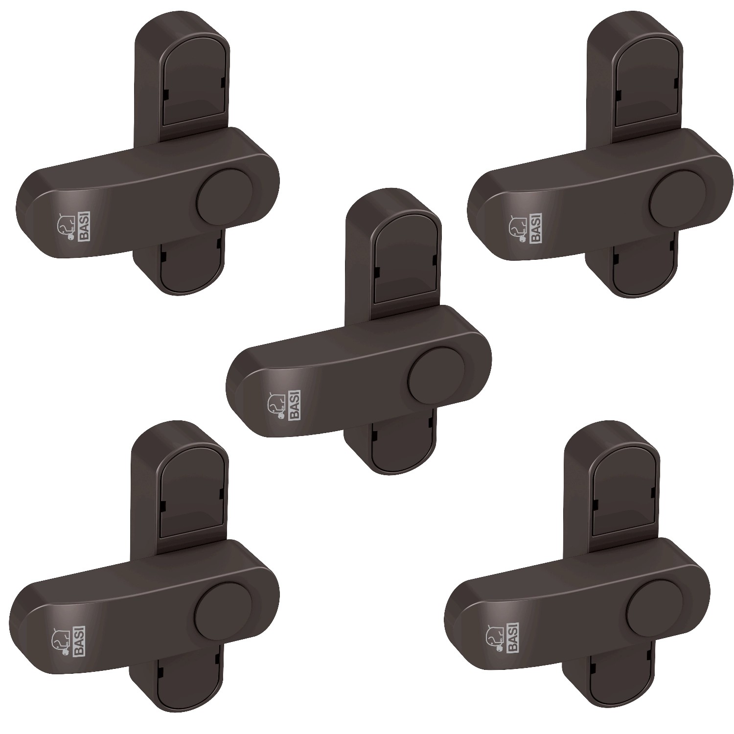 Basi - Fenster- und Fenstertürenzusatzsicherung - SET - 5x FS 500 - Braun - Einflügelig - 5x1100-0051 Basi - Fenster- und Fenstertürenzusatzsicherung - SET - 5x FS 500 - Braun - Einflügelig - 5x1100-0051 von Basi