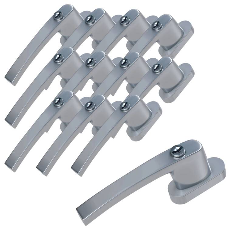 Basi - Fenstergriff - FG 503 - Abschließbar - 12er Set - inkl. 1 Schlüssel je Fenstergriff - Gleichschließend - Silber - 12X7553-0000 von Basi