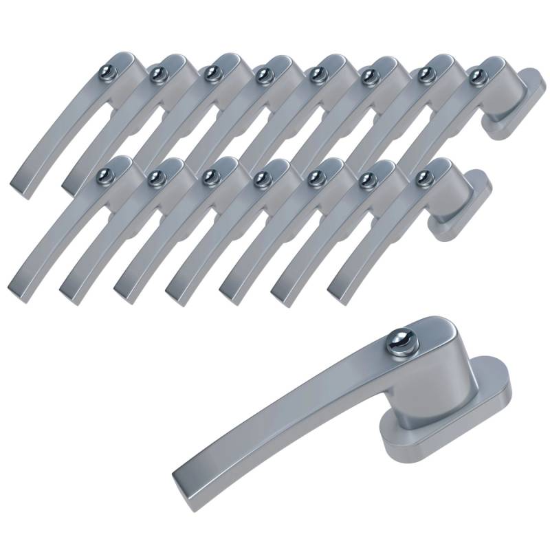 Basi - Fenstergriff - FG 503 - Abschließbar - 16er Set - inkl. 1 Schlüssel je Fenstergriff - Gleichschließend - Silber - 16X7553-0000 von Basi
