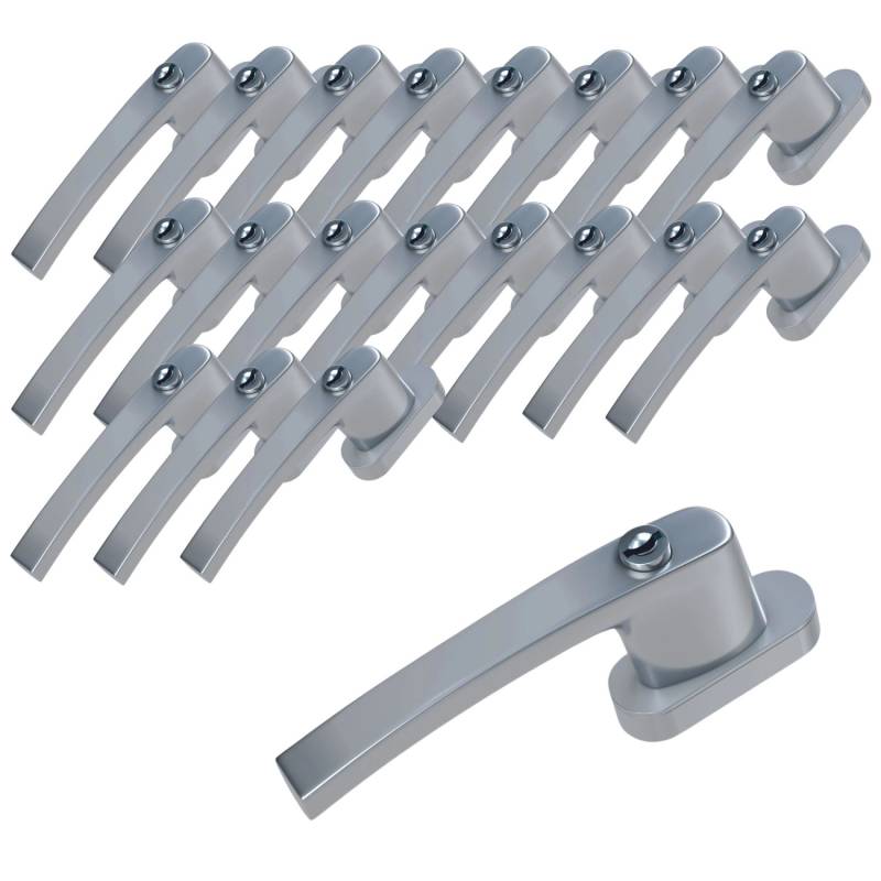 Basi - Fenstergriff - FG 503 - Abschließbar - 20er Set - inkl. 1 Schlüssel je Fenstergriff - Gleichschließend - Silber - 20X7553-0000 von Basi