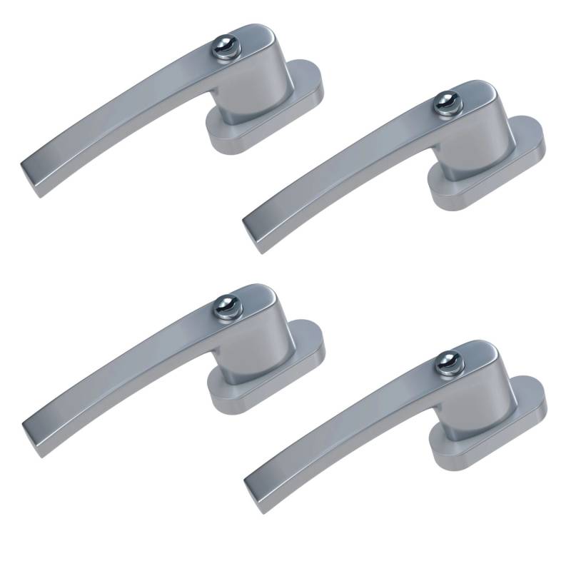 Basi - Fenstergriff - FG 503 - Abschließbar - 4er Set - inkl. 1 Schlüssel je Fenstergriff - Gleichschließend - Silber - 4X7553-0000 von Basi