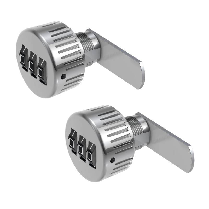 Basi - Hebelschloss - HS 362 - mit Einstellbarer Zahlenkombination - für Spinde & Schubladen - 2er Set - 2X9000-1362 von Basi