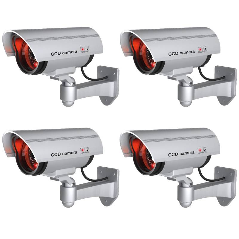 Basi - Kamera-Attrappe - KA 300 - Silber - mit Blinkendem LED-Licht - 4XA1000-0300 von Basi